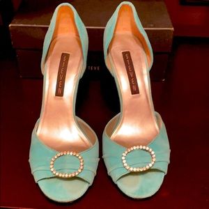 Steve Madden turquoise suede heel